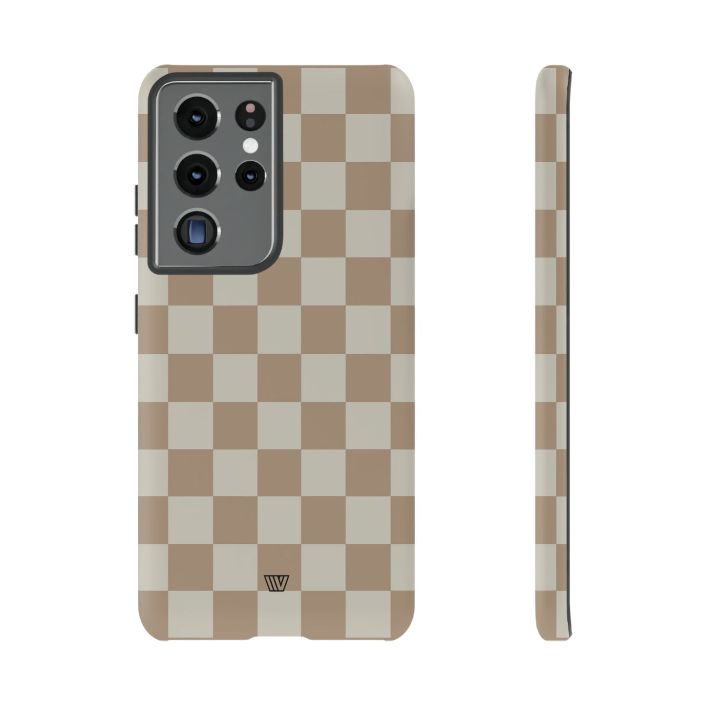 Neutral Checkerboard | Tough Phone Case, view 2048 — Soul Flow Apparel