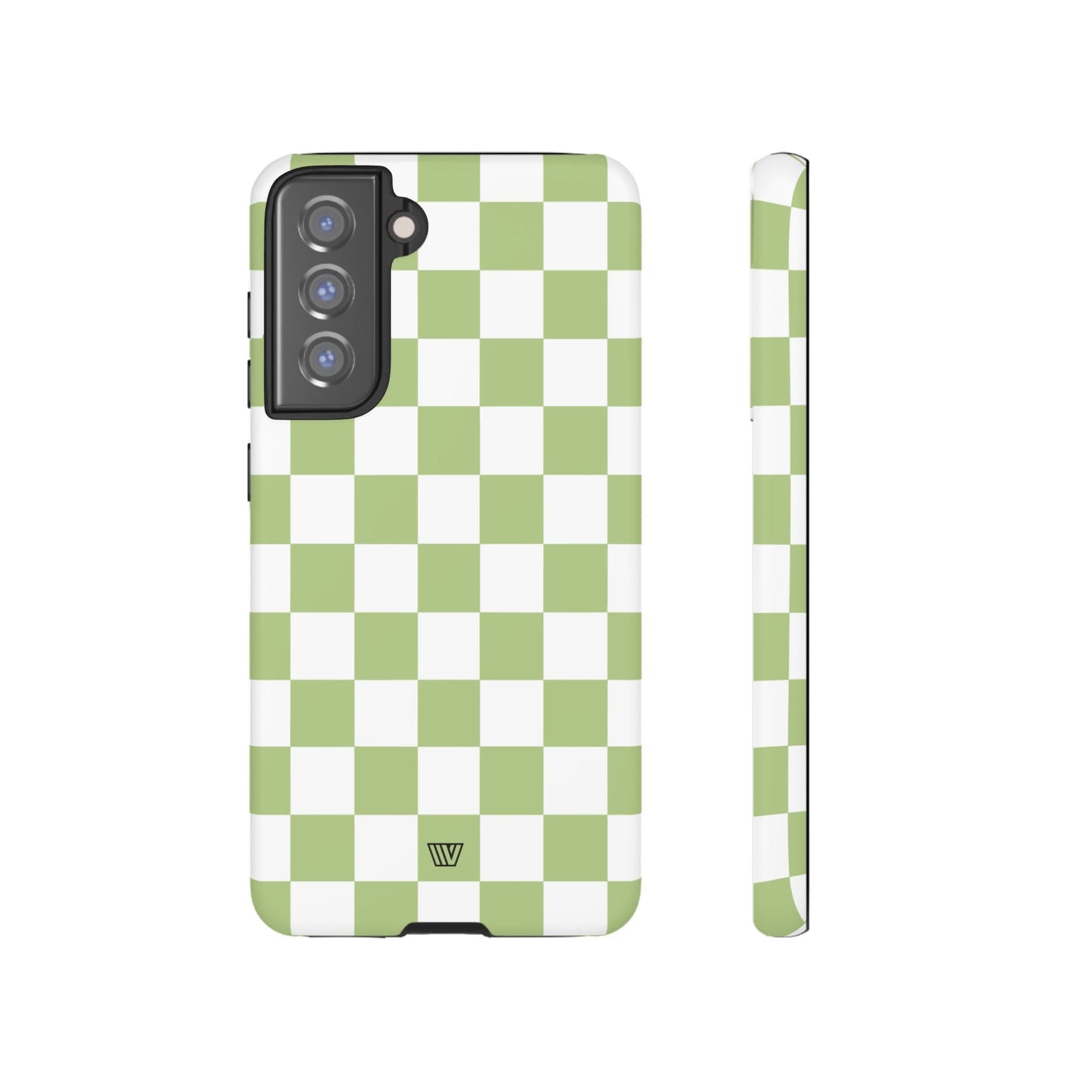 Pale Olive White Checkerboard | Tough Phone Case, view 2048 — Soul Flow Apparel