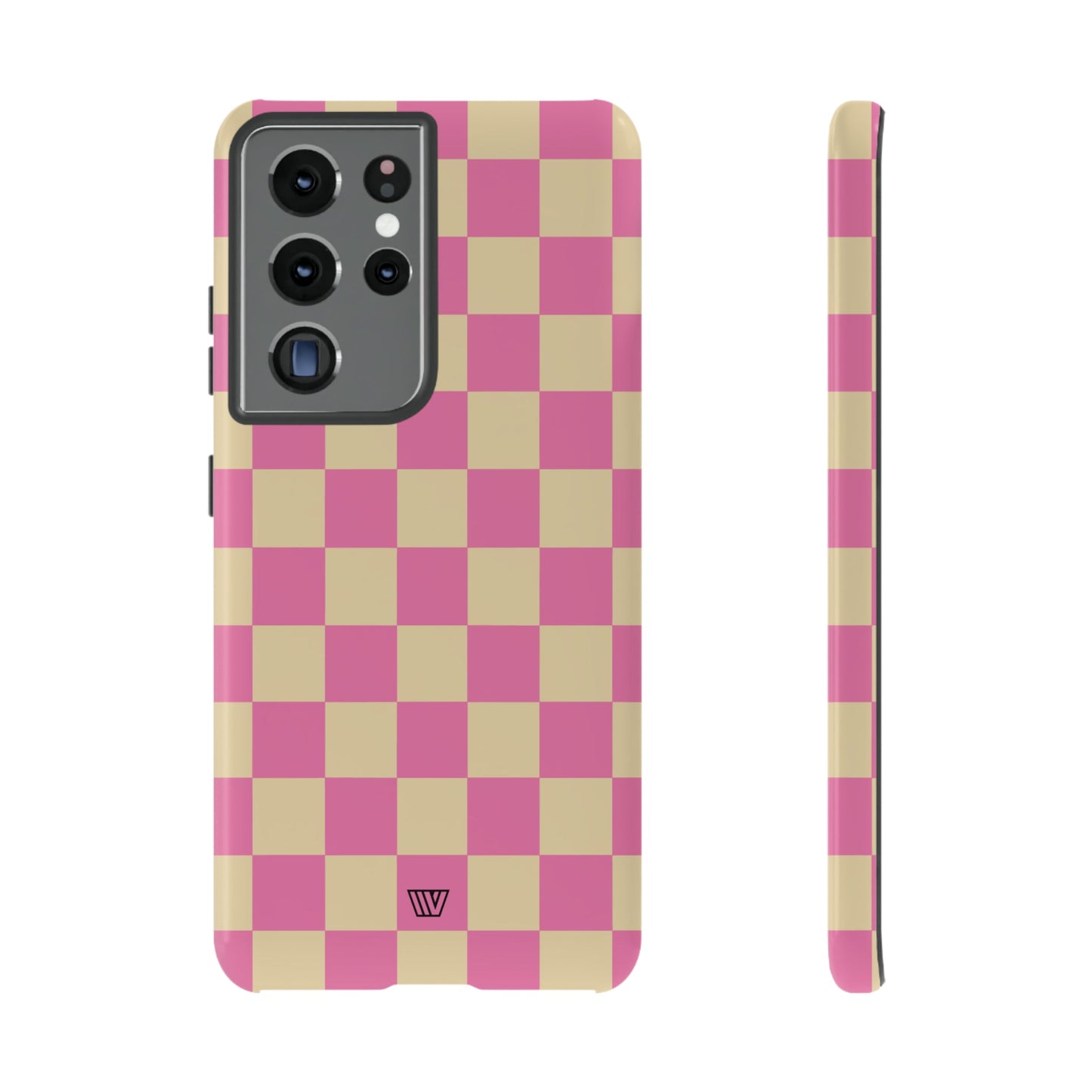 Pink Tan Checkerboard | Tough Phone Case, view 2048 — Soul Flow Apparel