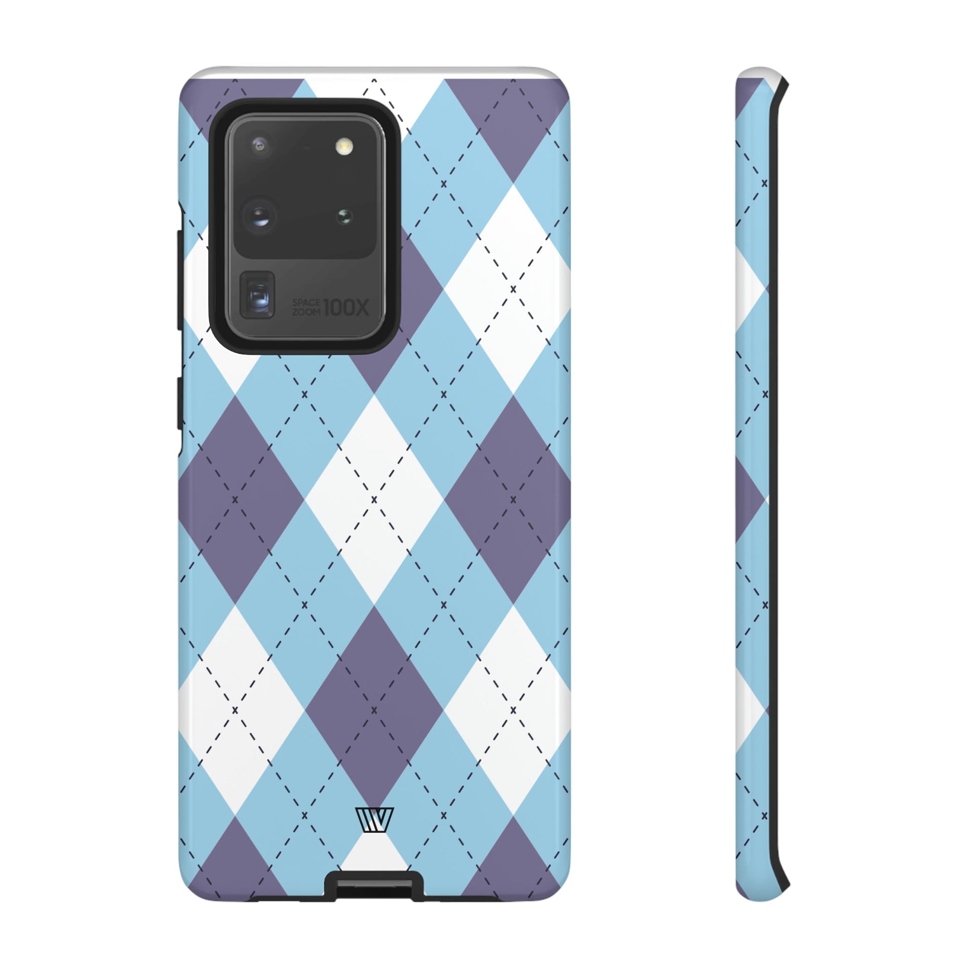 Blue White Purple Argyle | Tough Phone Case, view 2048 — Soul Flow Apparel