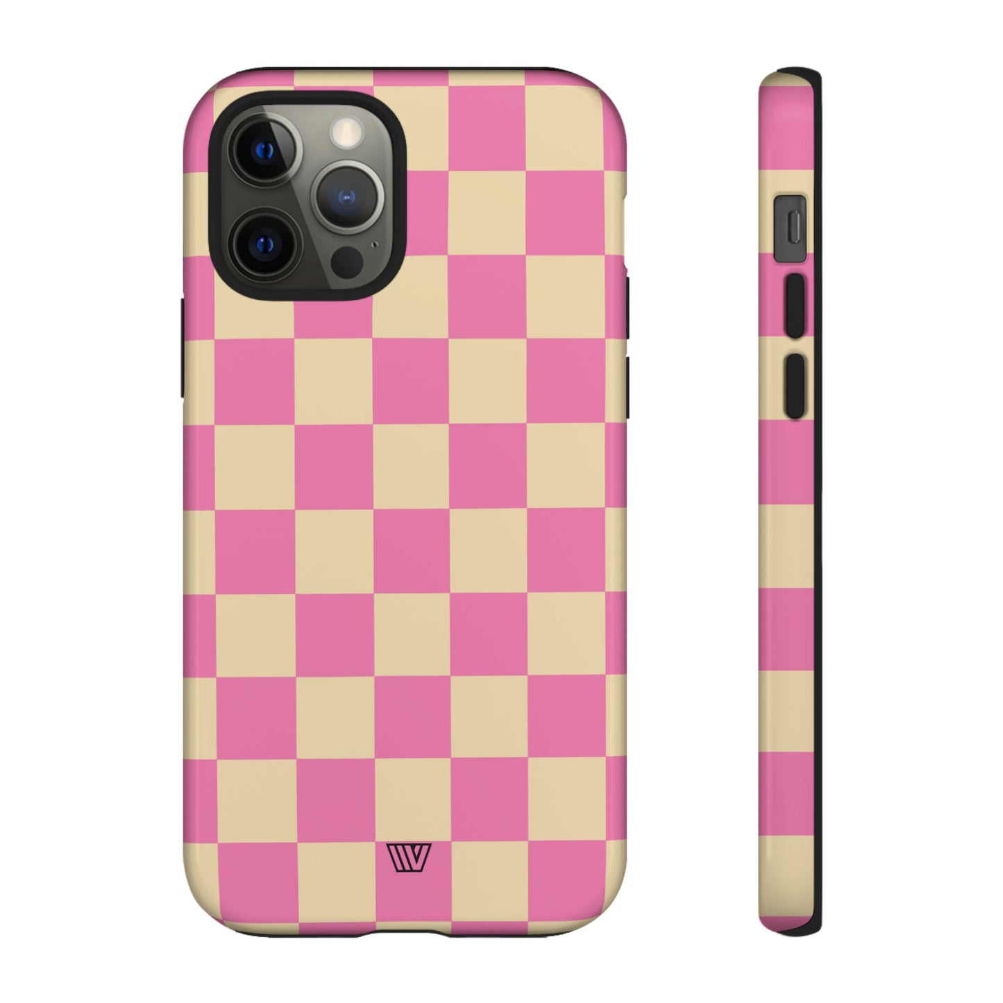 Pink Tan Checkerboard | Tough Phone Case, view 2048 — Soul Flow Apparel