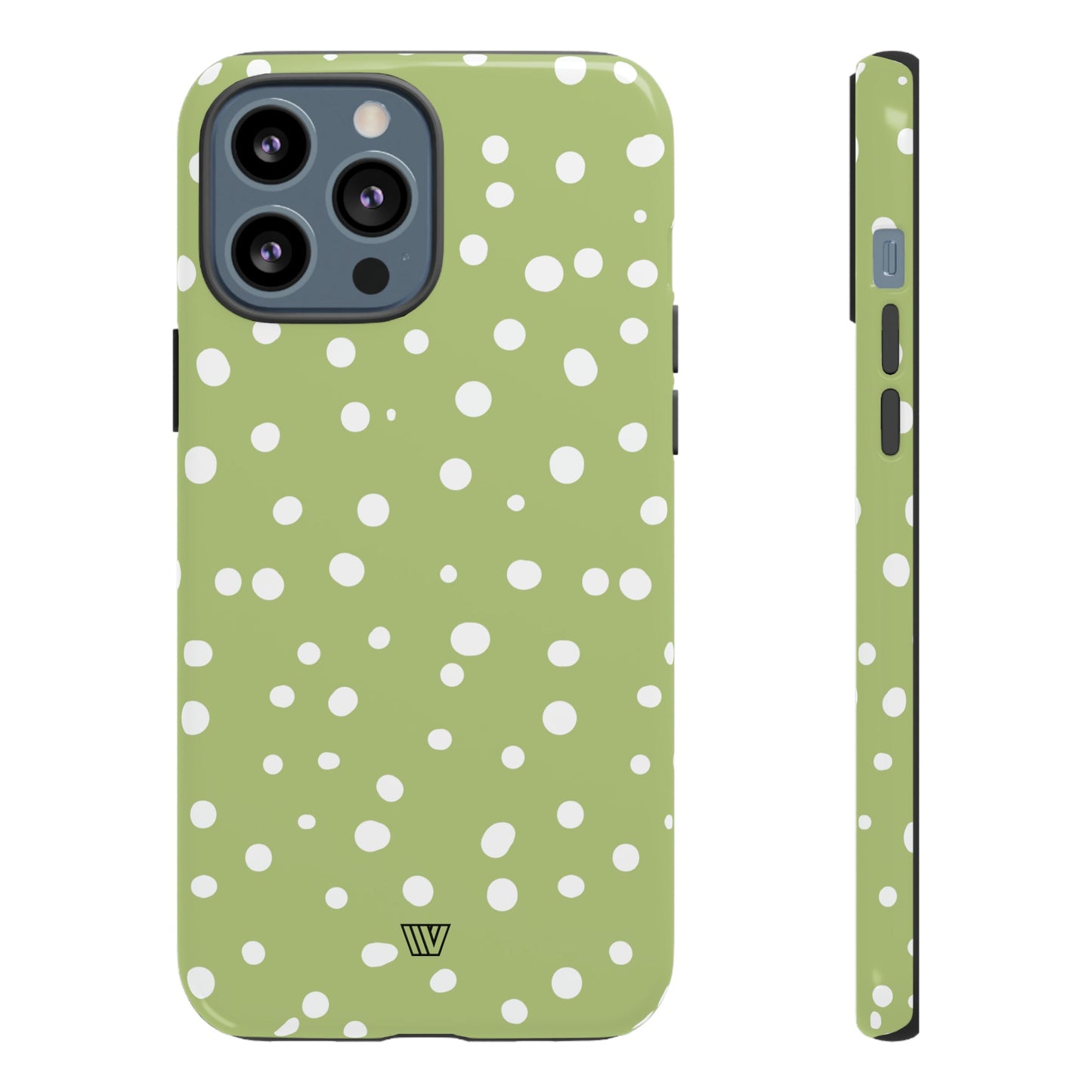 Pale Olive Dots | Tough Phone Case, view 2048 — Soul Flow Apparel