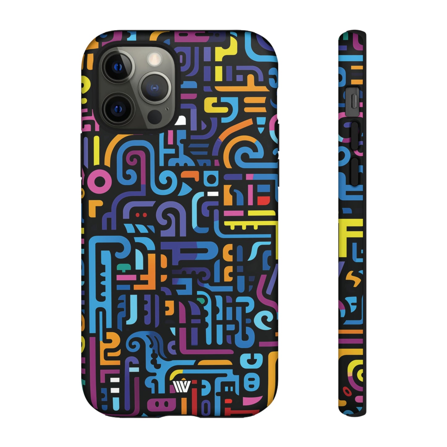 Neon Glyphs | Tough Phone Case, view 2048 — Soul Flow Apparel