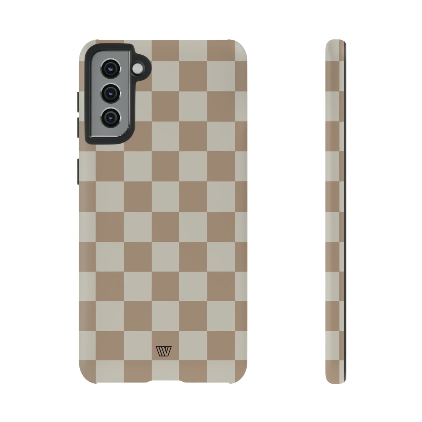 Neutral Checkerboard | Tough Phone Case, view 2048 — Soul Flow Apparel