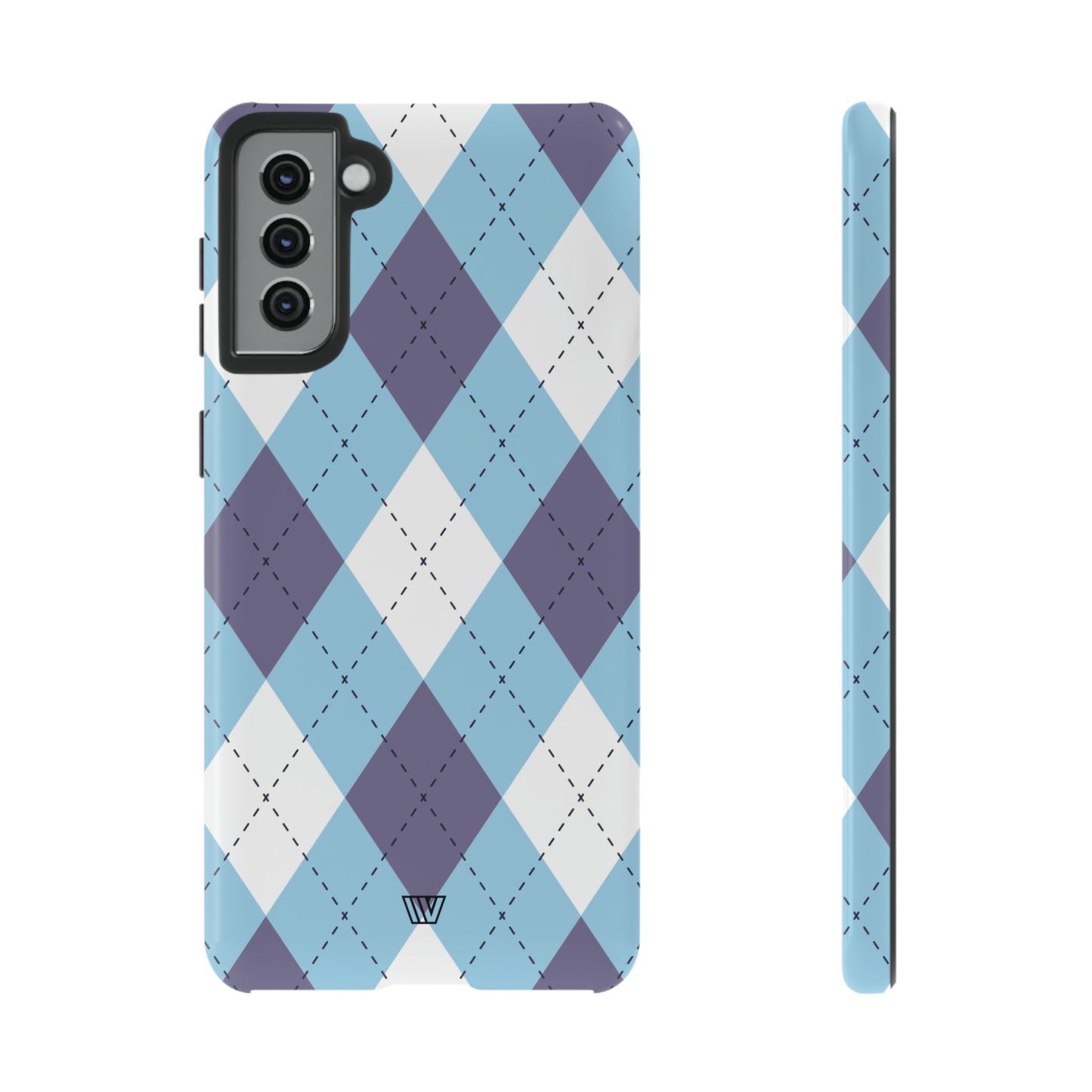 Blue White Purple Argyle | Tough Phone Case, view 2048 — Soul Flow Apparel