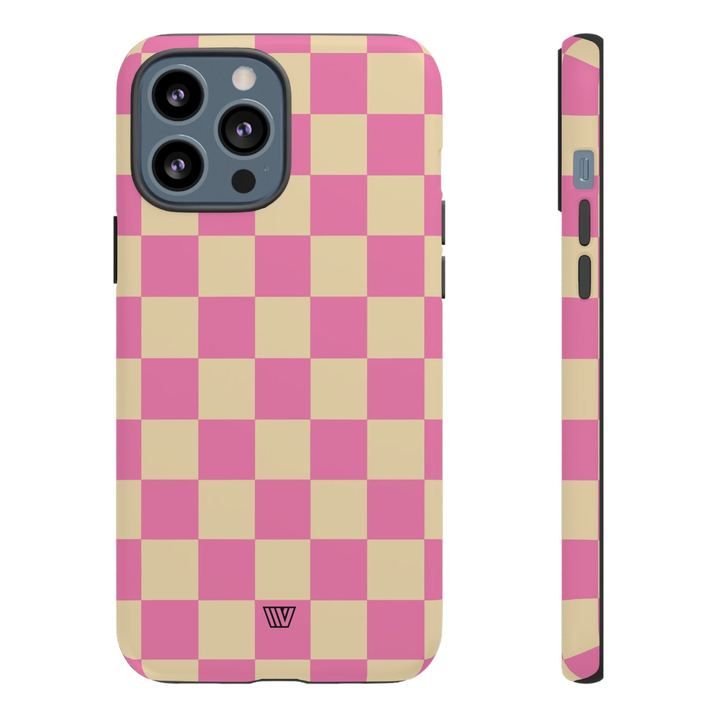Pink Tan Checkerboard | Tough Phone Case, view 2048 — Soul Flow Apparel