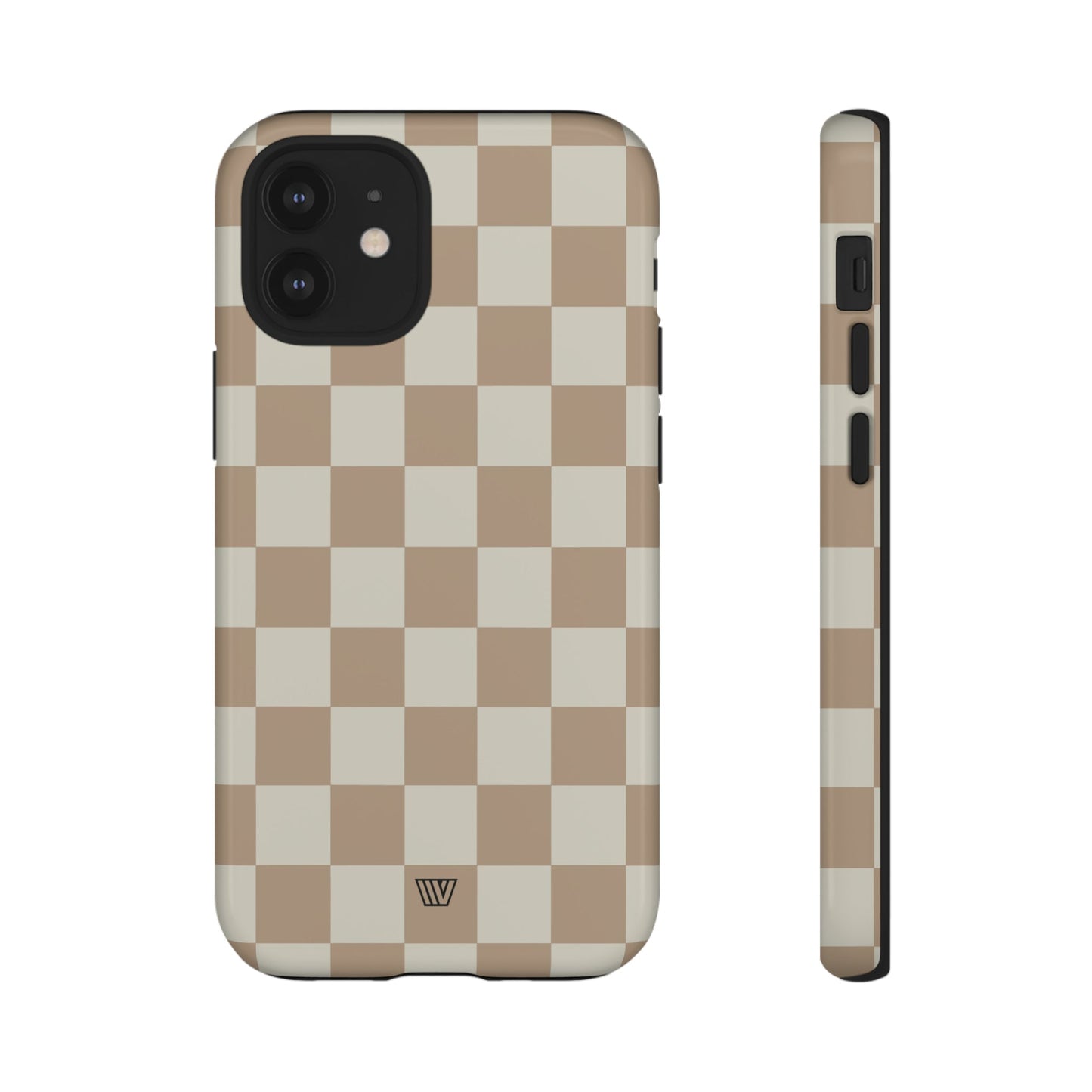 Neutral Checkerboard | Tough Phone Case, view 2048 — Soul Flow Apparel