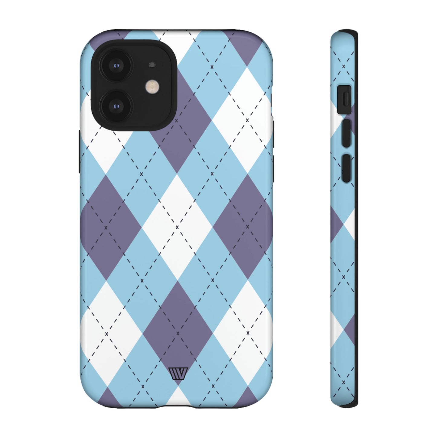 Blue White Purple Argyle | Tough Phone Case, view 2048 — Soul Flow Apparel