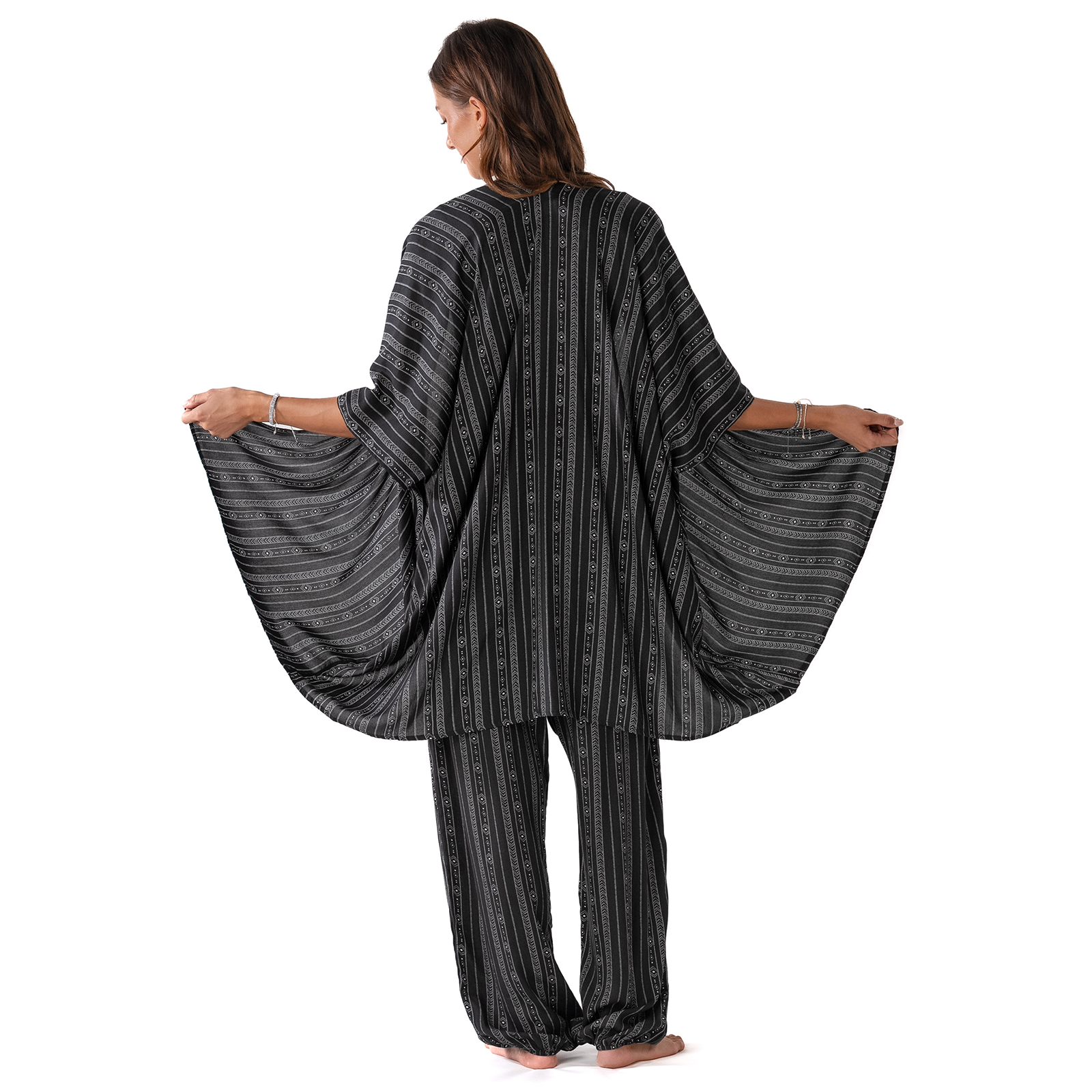 Akha Tribal Print Lounge Set, view 3 — Soul Flow Apparel