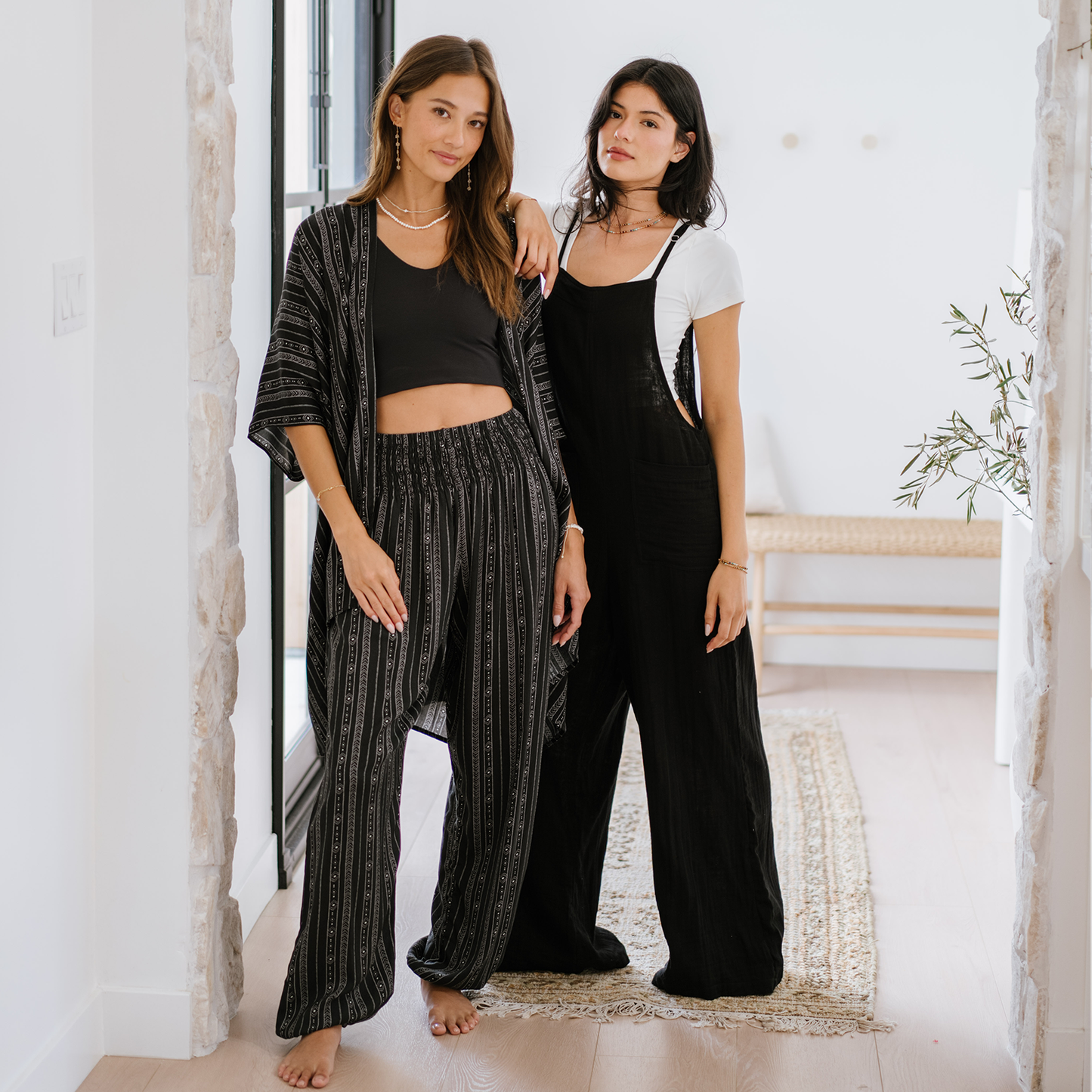 Akha Tribal Print Lounge Set, view 4 — Soul Flow Apparel