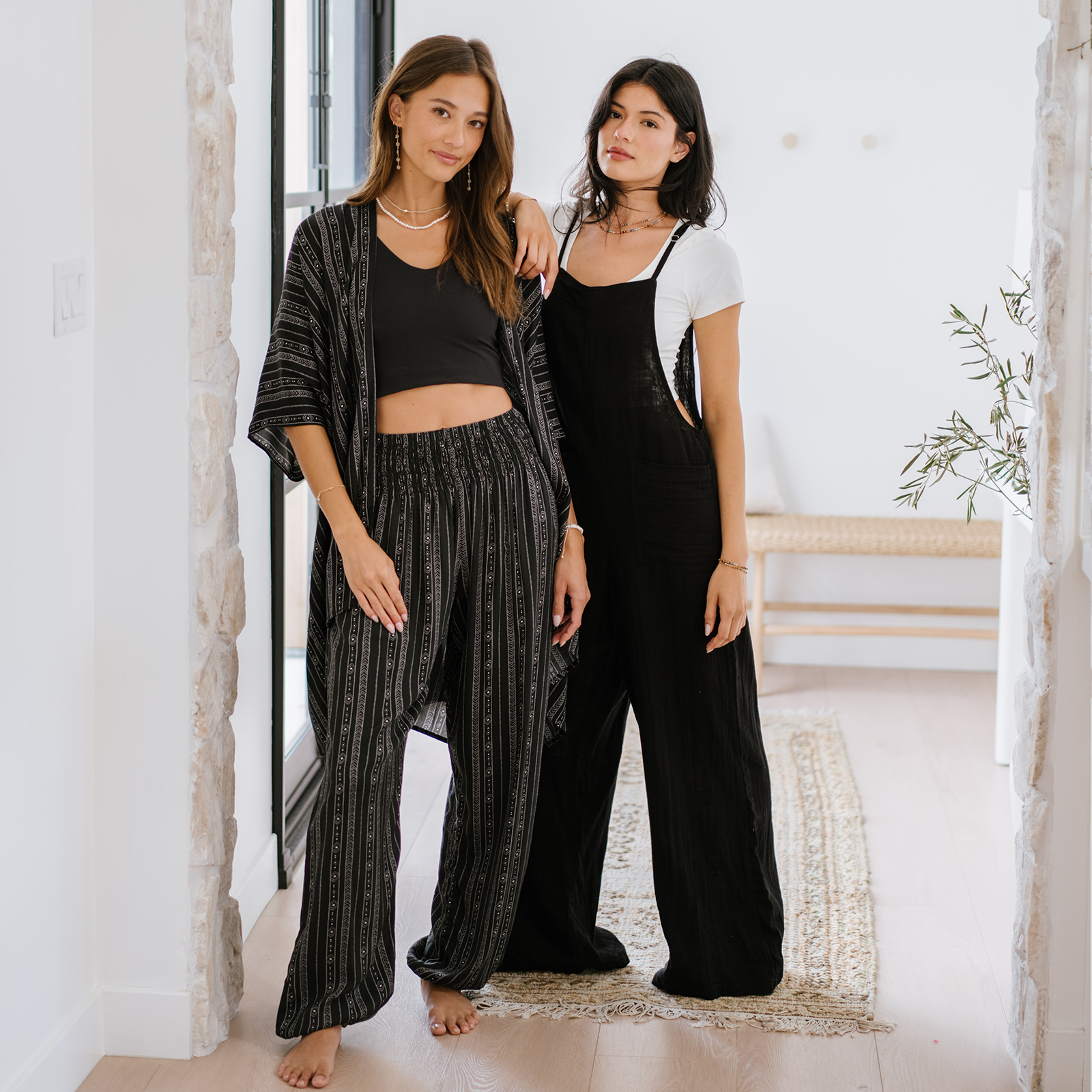 Akha Tribal Print Lounge Set, view 4 — Soul Flow Apparel