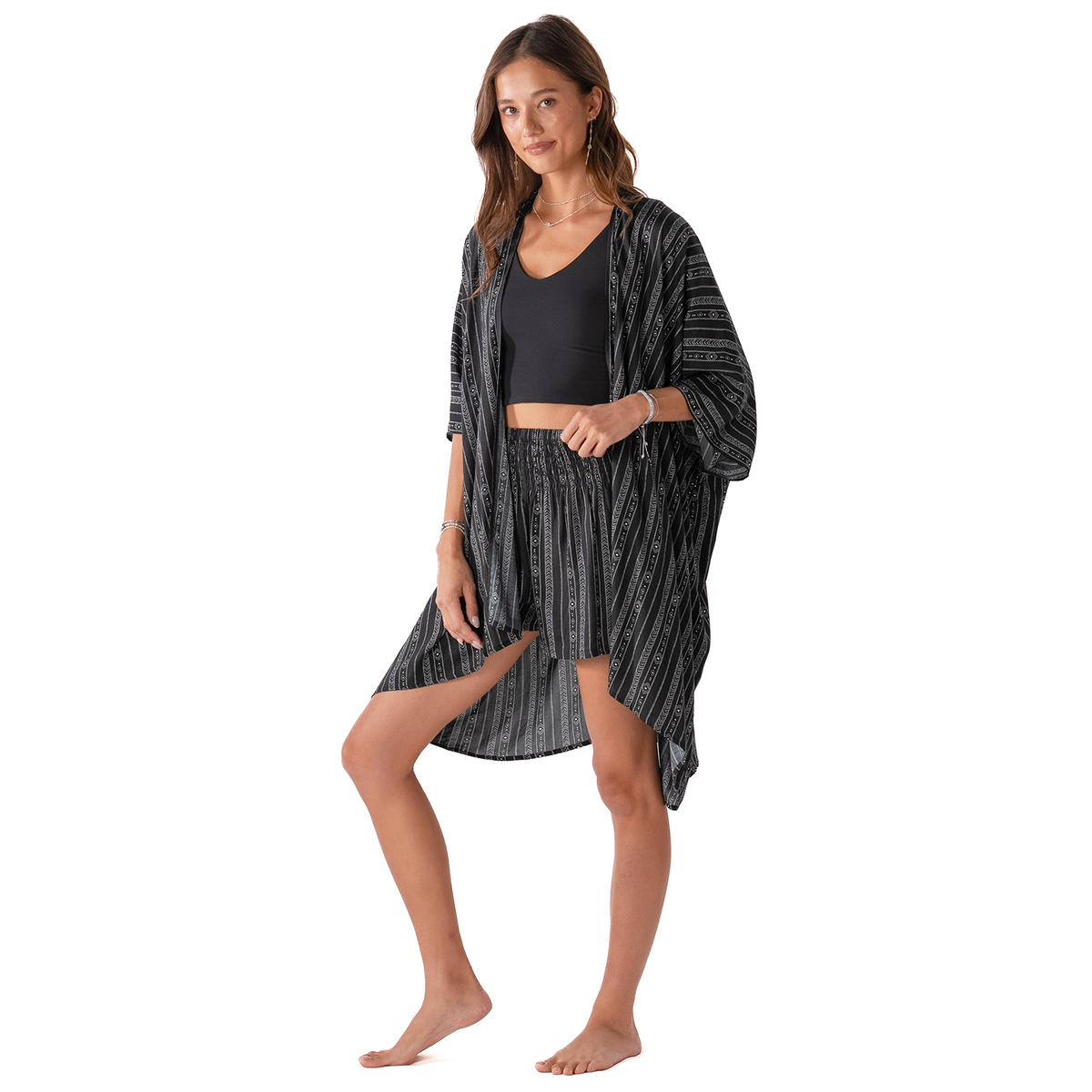 Akha Tribal Shorts Lounge Set, view 2 — Soul Flow Apparel