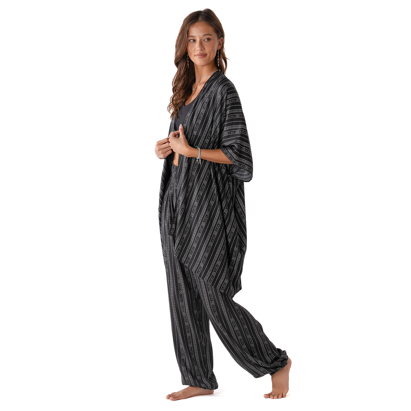 Akha Tribal Print Lounge Set, view 2 — Soul Flow Apparel