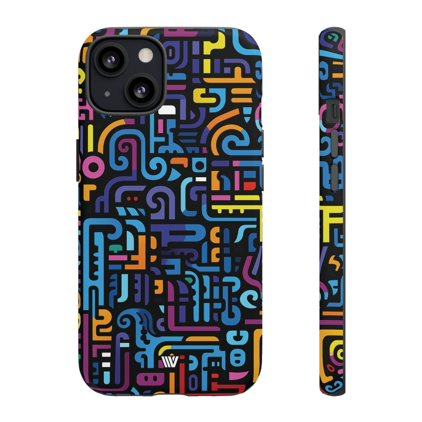 Neon Glyphs | Tough Phone Case, view 2048 — Soul Flow Apparel
