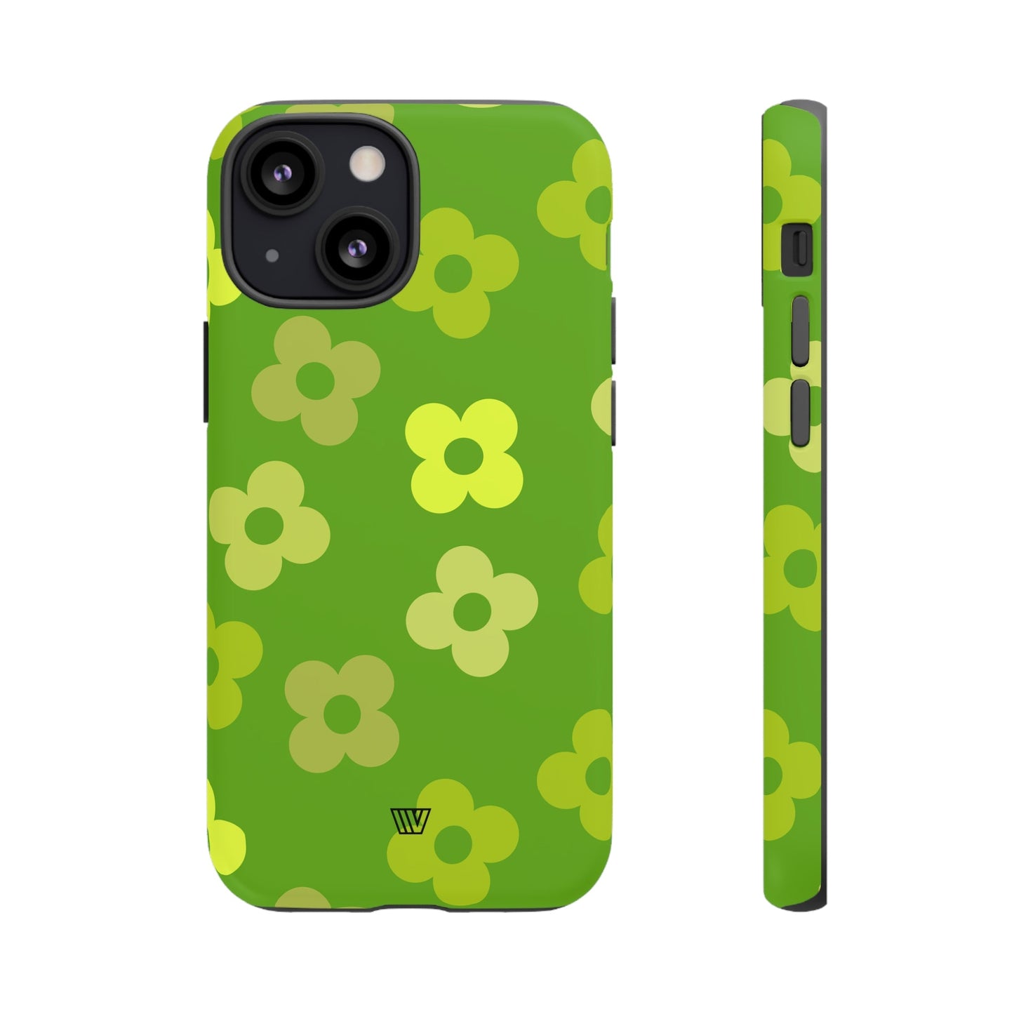 Green Retro Flowers | Tough Phone Case, view 2048 — Soul Flow Apparel