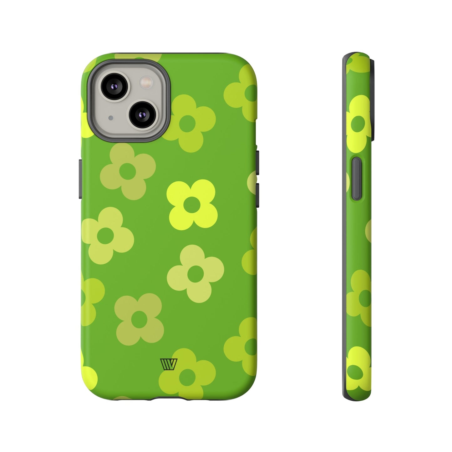 Green Retro Flowers | Tough Phone Case, view 2048 — Soul Flow Apparel