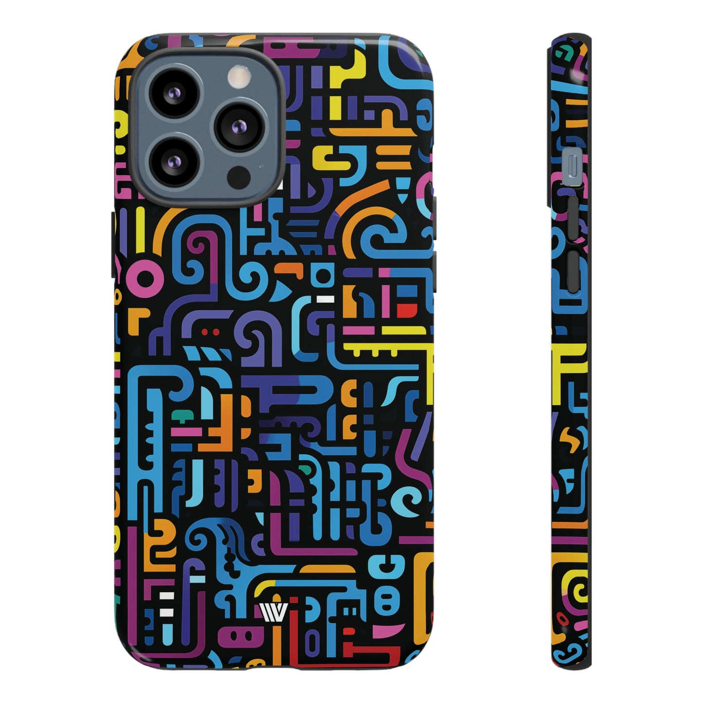 Neon Glyphs | Tough Phone Case, view 2048 — Soul Flow Apparel