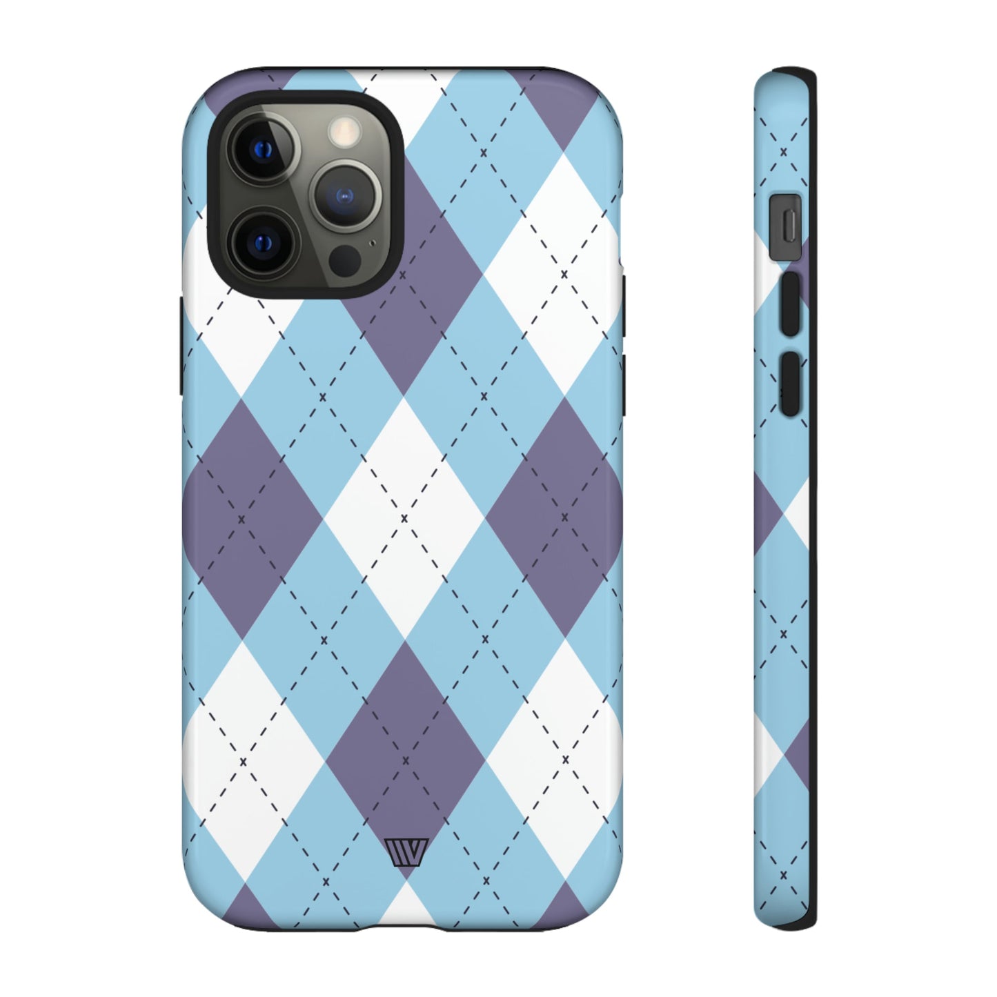 Blue White Purple Argyle | Tough Phone Case, view 2048 — Soul Flow Apparel