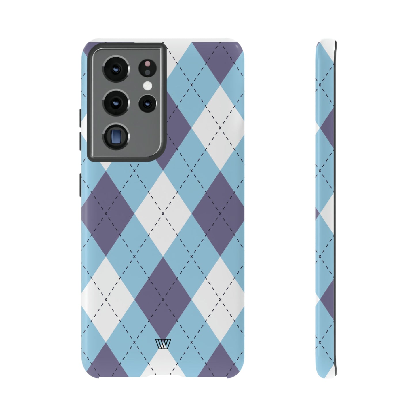 Blue White Purple Argyle | Tough Phone Case, view 2048 — Soul Flow Apparel