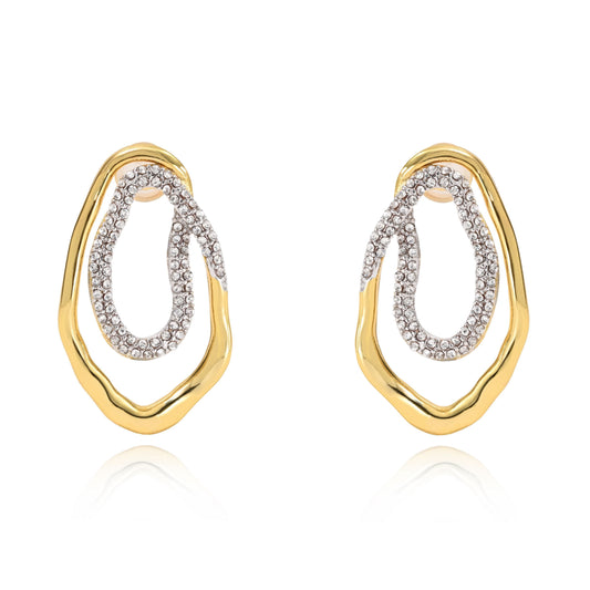 Harper Two Tone Pave Earring — Soul Flow Apparel