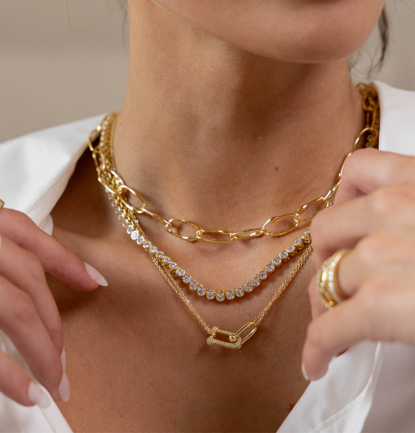 U Link Pave Necklace — Soul Flow Apparel