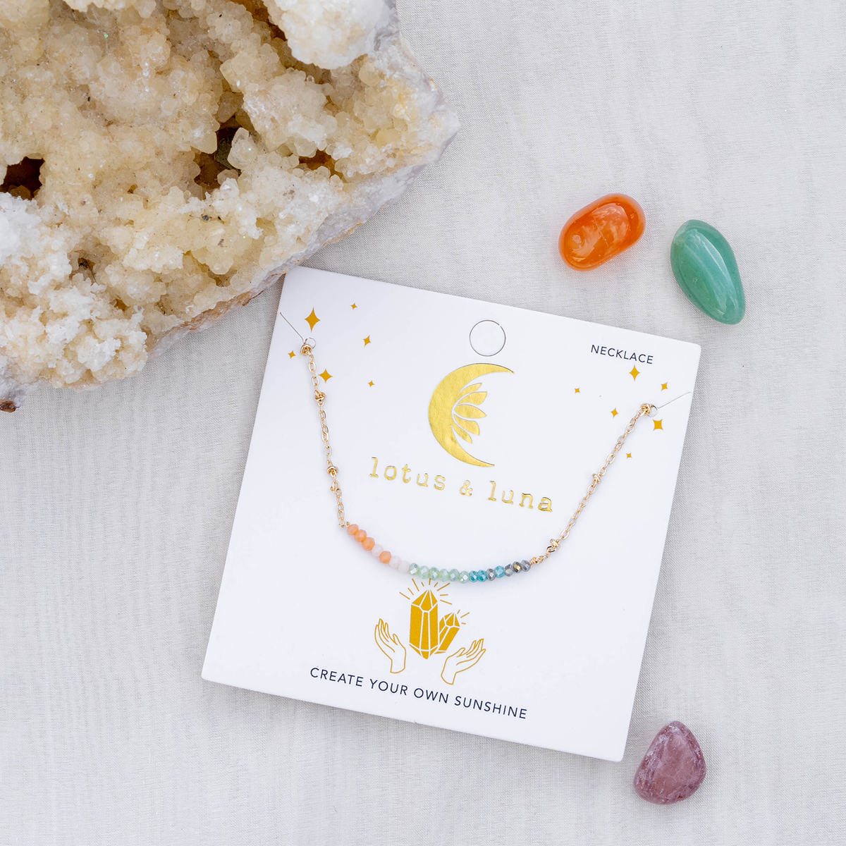 "create Your Own Sunshine" Goddess Necklace, view 6 — Soul Flow Apparel