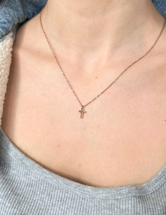 Rose Gold Cross Necklace – Christian Necklace