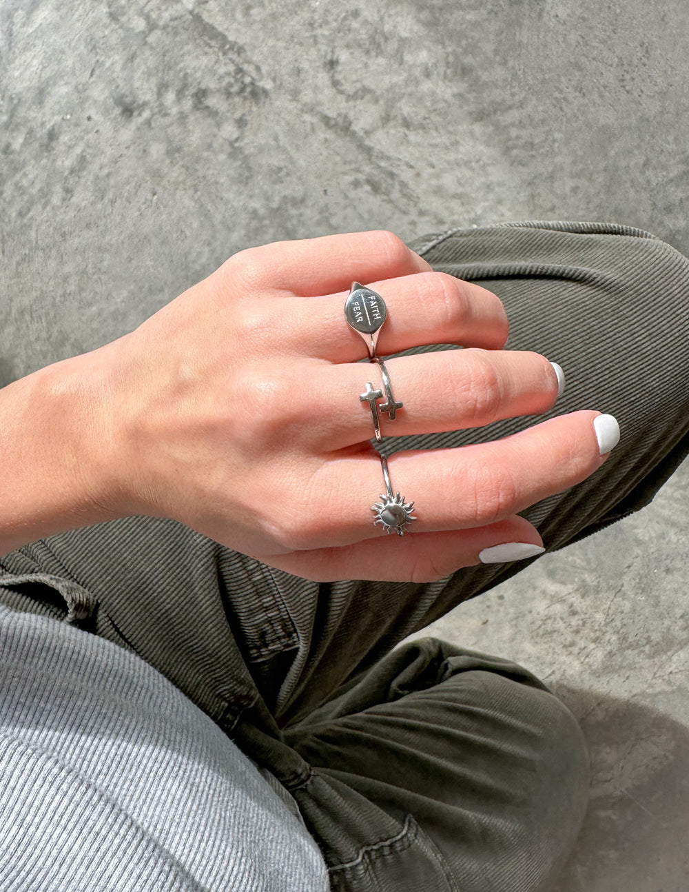 Silver Faith Over Fear Ring – Christian Ring