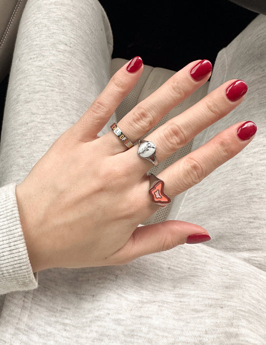 Pink Enamel Silver Butterfly Ring – Christian Ring