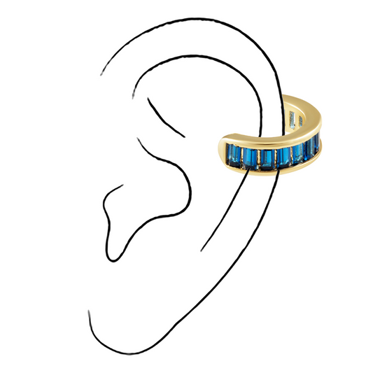 Peyton Cz Ear Cuff Sapphire — Soul Flow Apparel