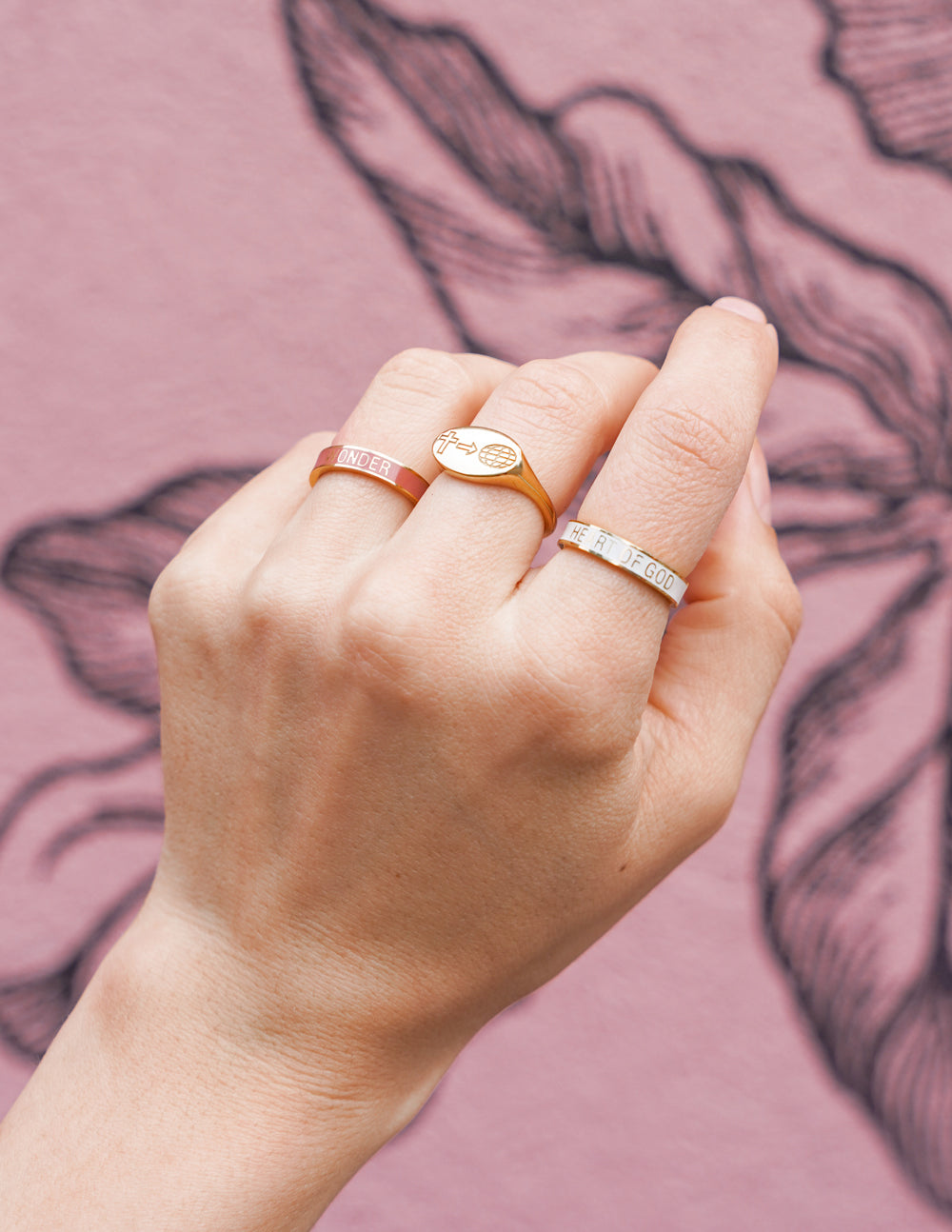 White Enamel Heart of God Ring – Christian Ring