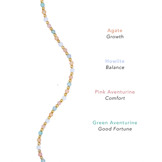 Good Fortune + Growth 2mm Metal Accent Healing Necklace in goodfortune — Soul Flow Apparel