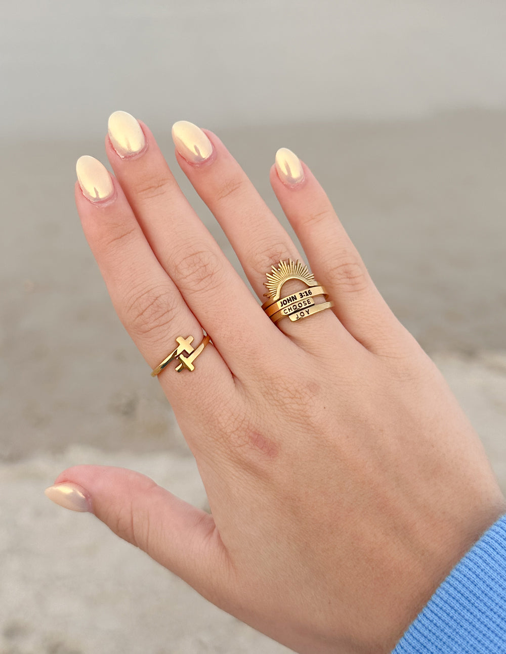 Gold Wrapped Cross Ring – Christian Ring