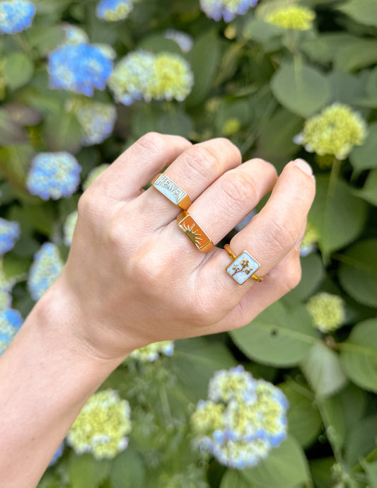 Sunrise Rectangular Signet Ring – Christian Ring