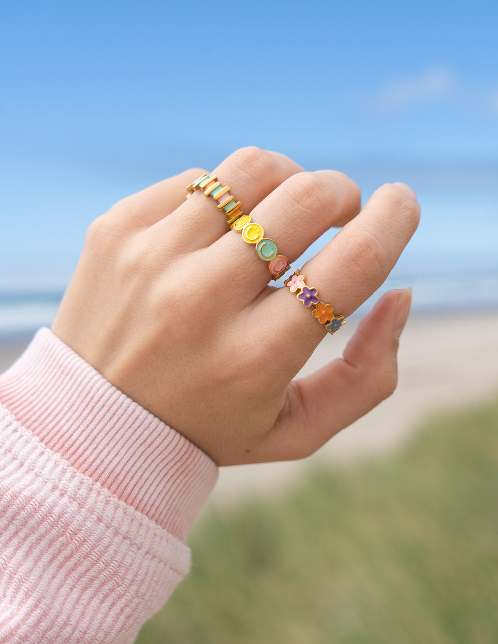 Floral Enamel Ring – Christian Ring