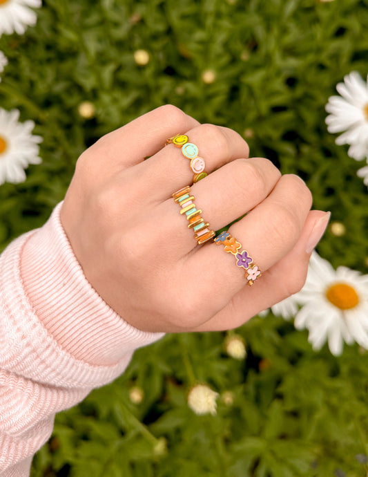 Floral Enamel Ring – Christian Ring