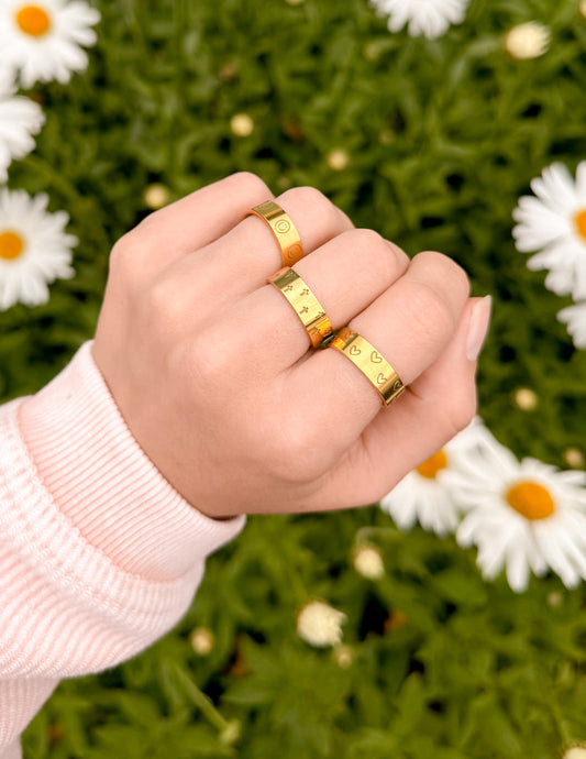 Peace Engraved Ring Set – Christian Ring