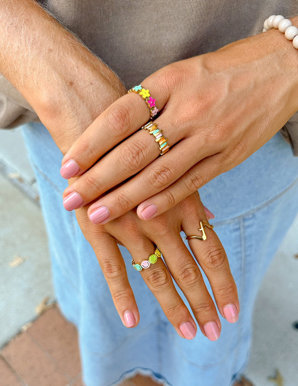 Floral Enamel Ring – Christian Ring