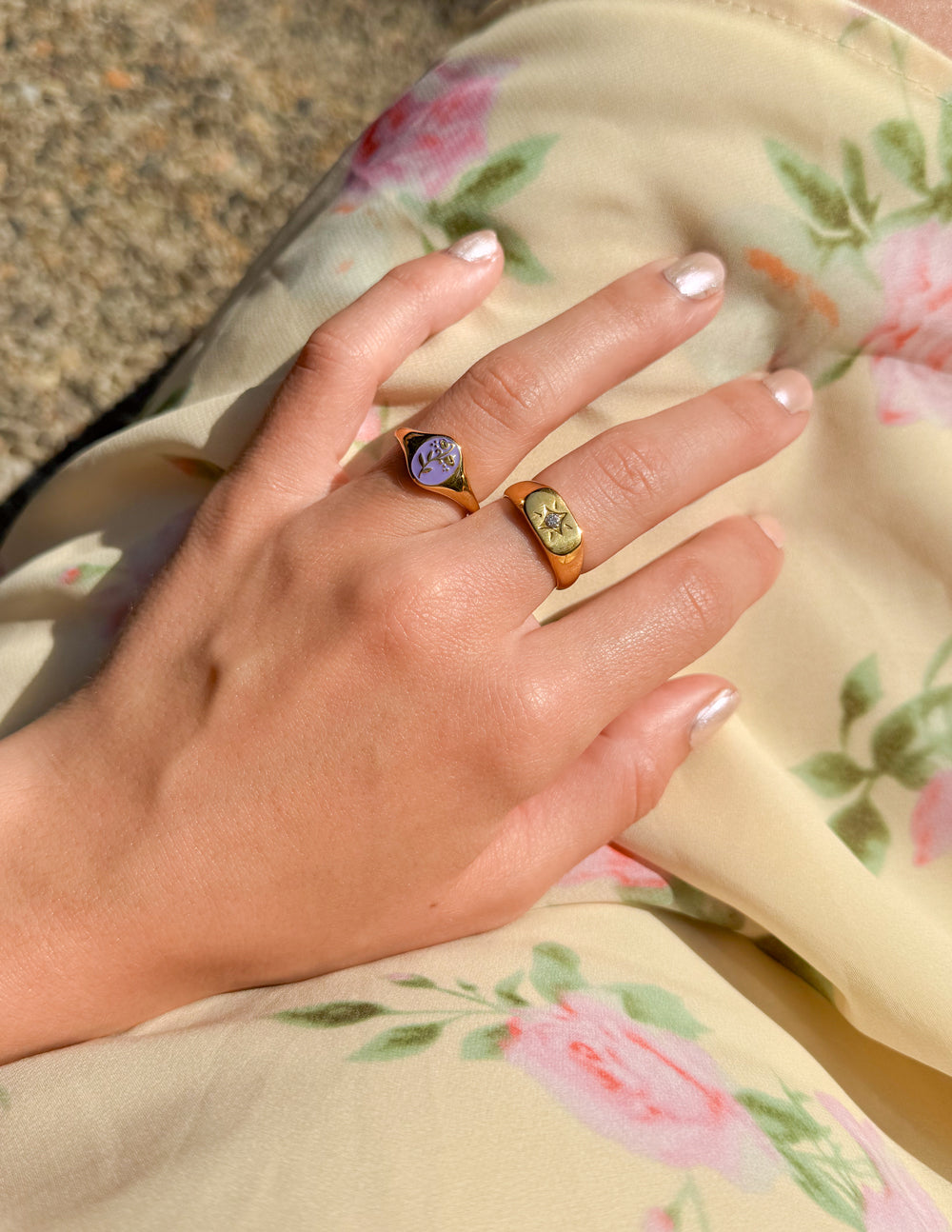 Lavender Flower Signet Ring – Christian Ring