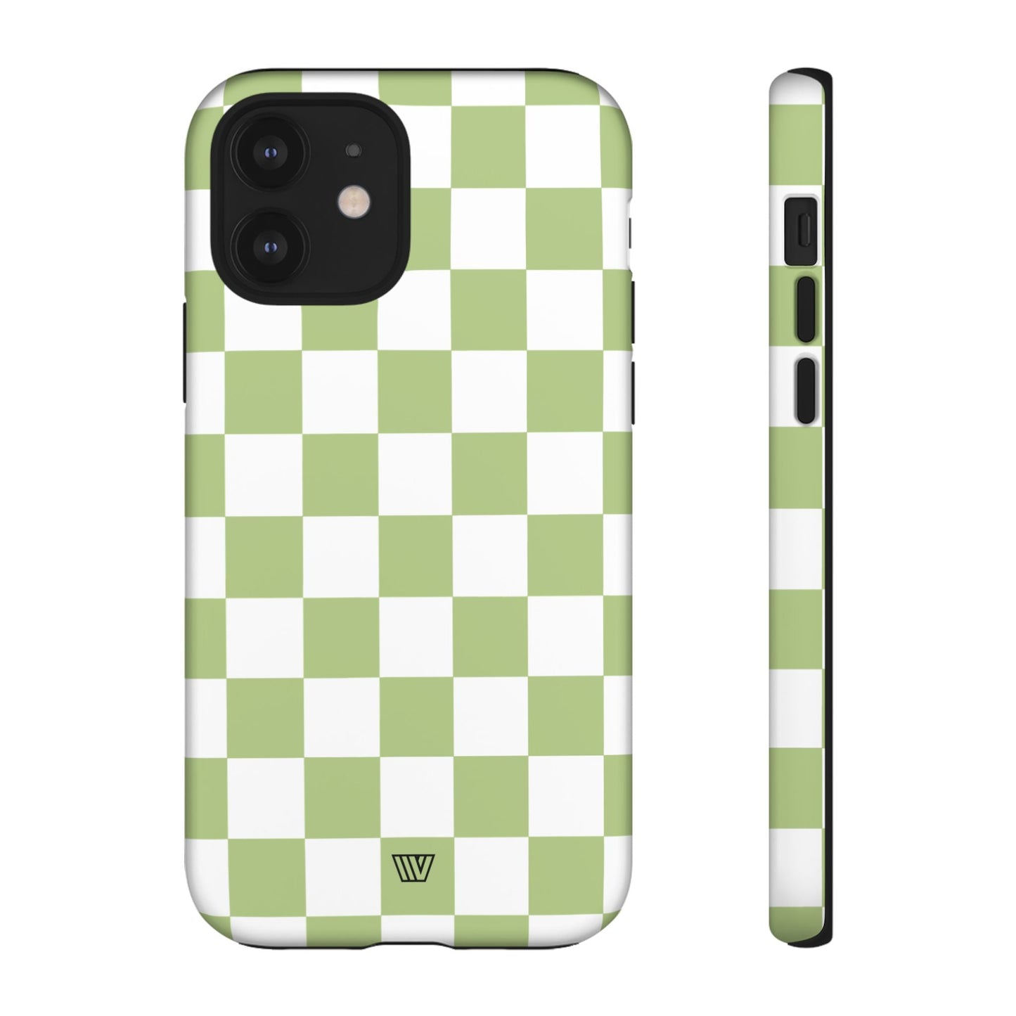 Pale Olive White Checkerboard | Tough Phone Case, view 2048 — Soul Flow Apparel