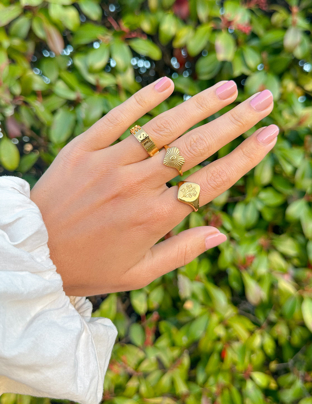 Floral Signet Ring – Christian Ring
