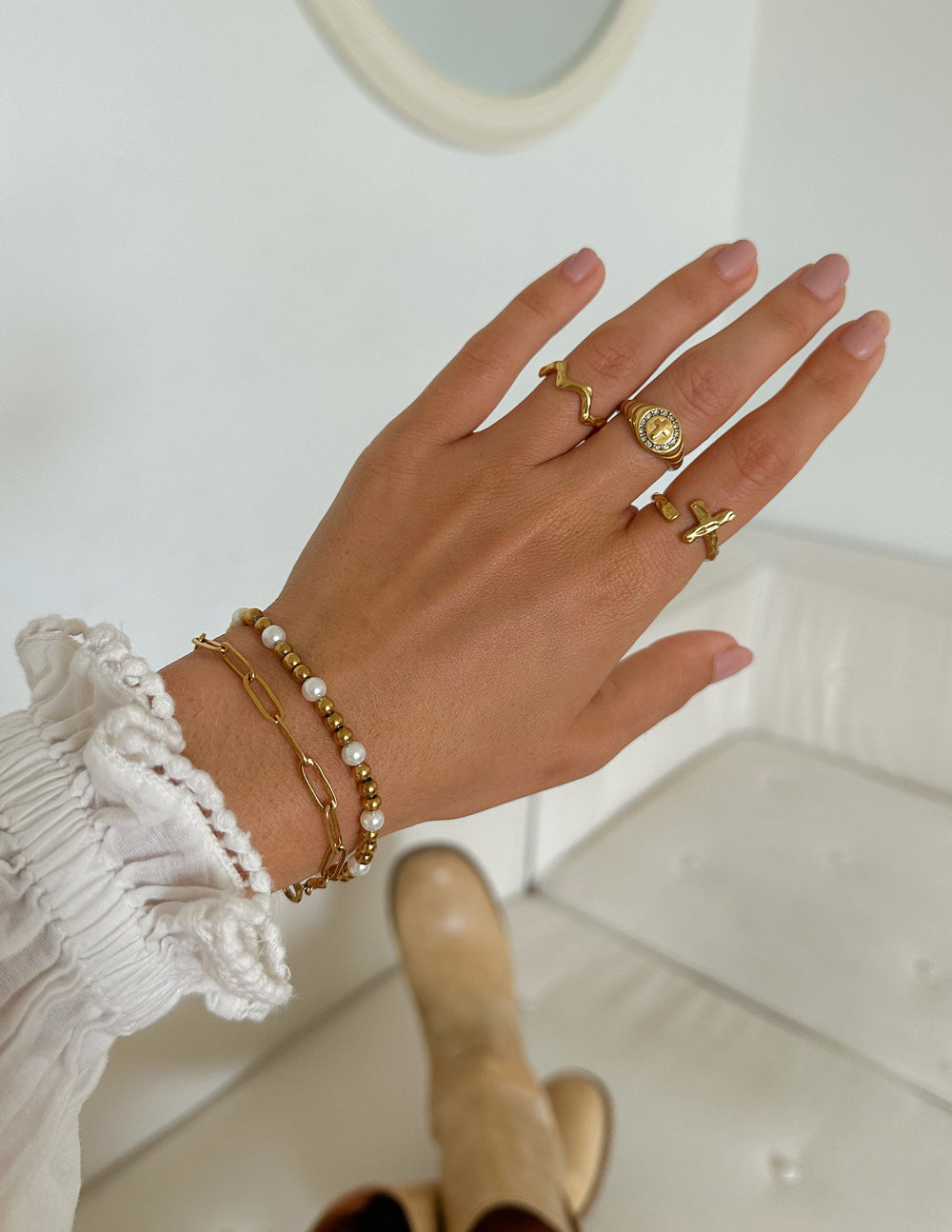 Textured Wrapped Cross Ring – Christian Ring