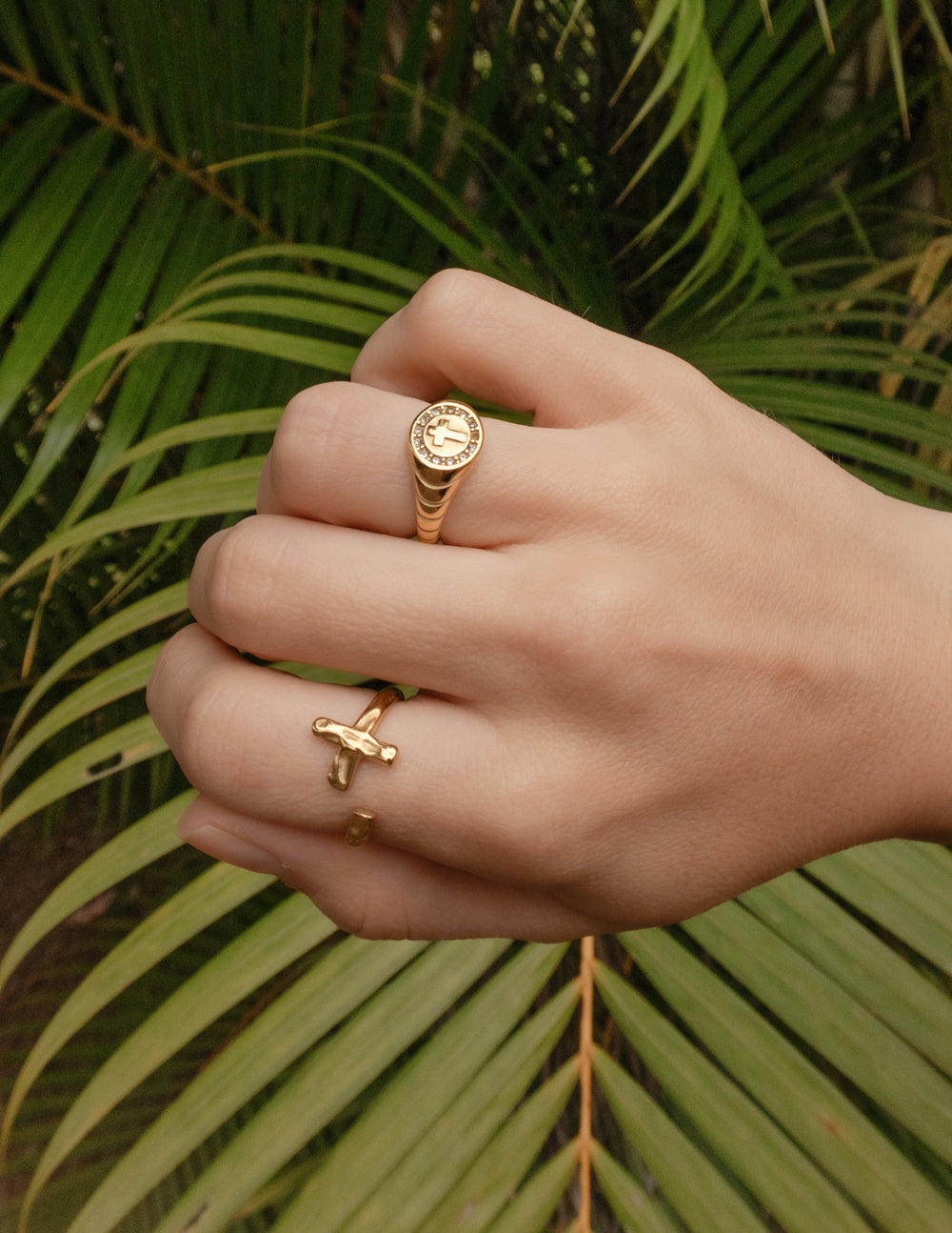 Textured Wrapped Cross Ring – Christian Ring