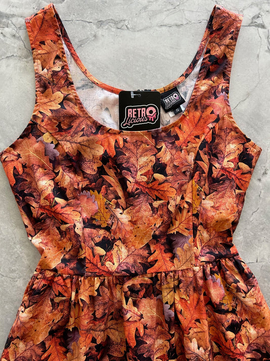 Leaves Fit & Flare Dress — Soul Flow Apparel