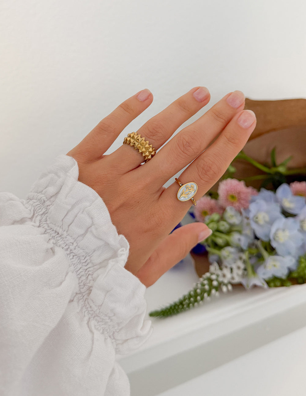 Bloom Again Enamel Ring – Christian Ring