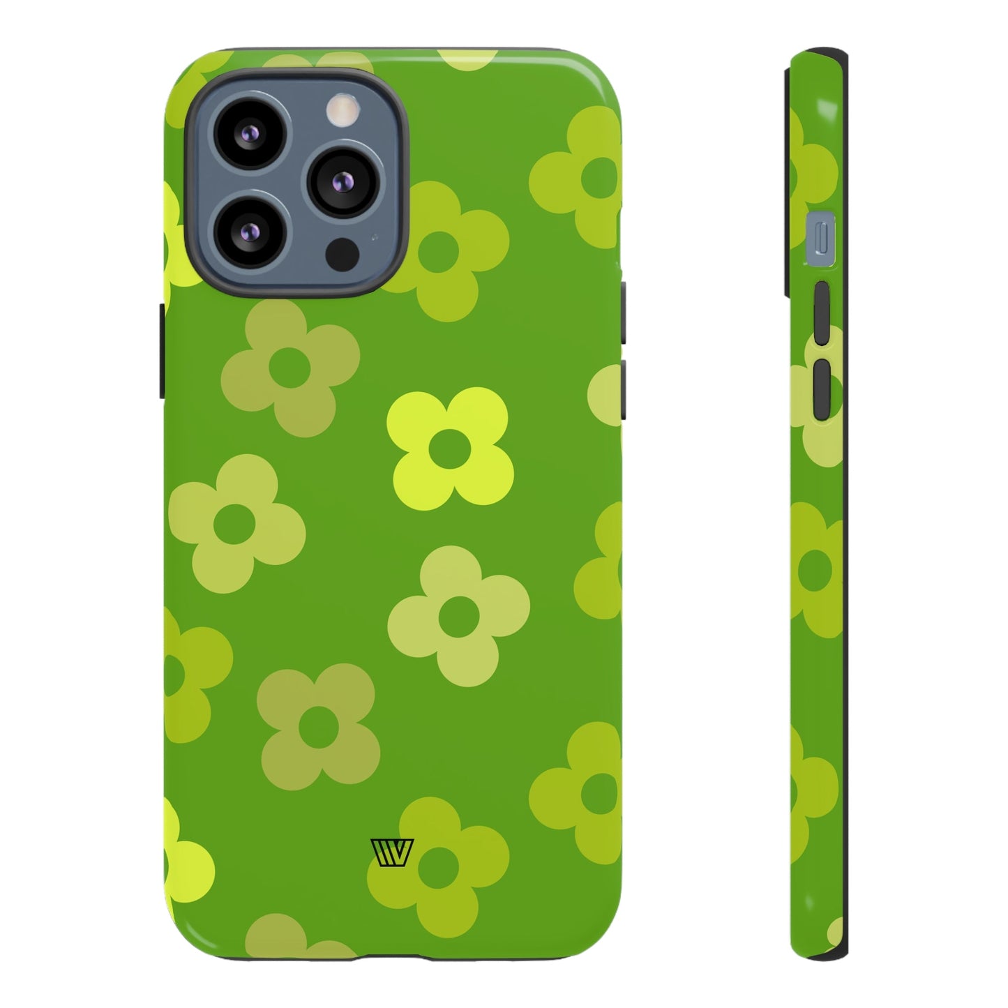 Green Retro Flowers | Tough Phone Case, view 2048 — Soul Flow Apparel