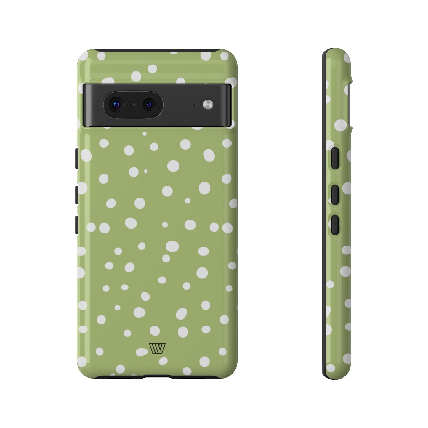 Pale Olive Dots | Tough Phone Case, view 2048 — Soul Flow Apparel