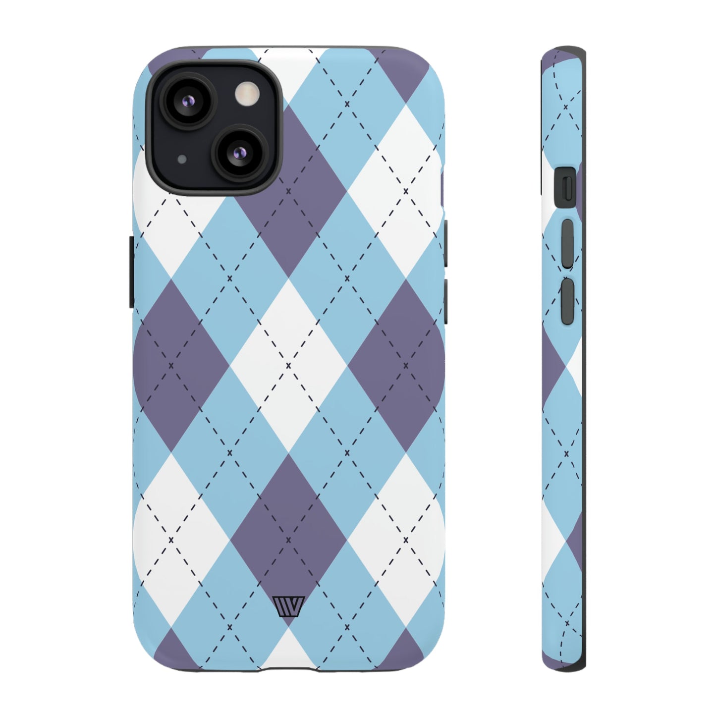 Blue White Purple Argyle | Tough Phone Case, view 2048 — Soul Flow Apparel