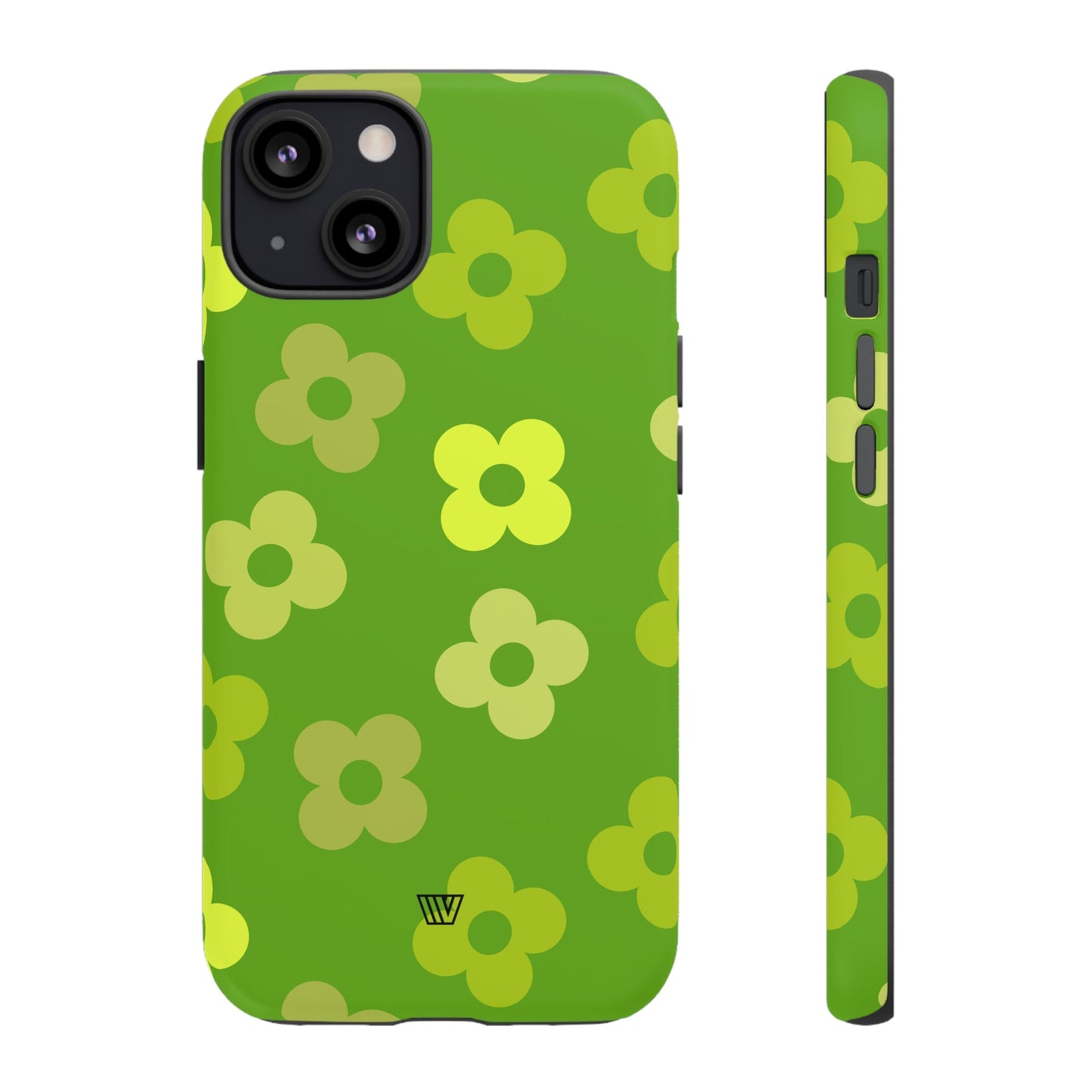 Green Retro Flowers | Tough Phone Case, view 2048 — Soul Flow Apparel
