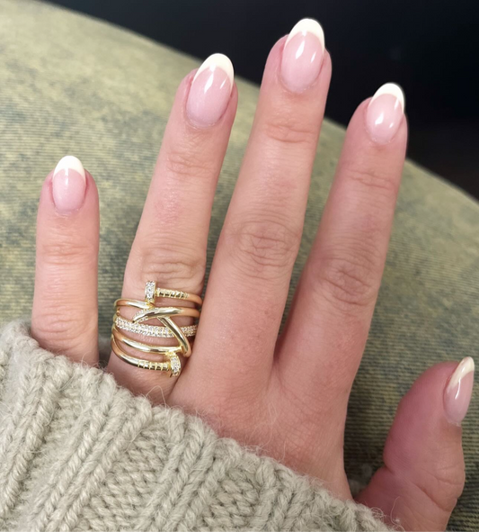 Sabrina Pave Nail Ring — Soul Flow Apparel